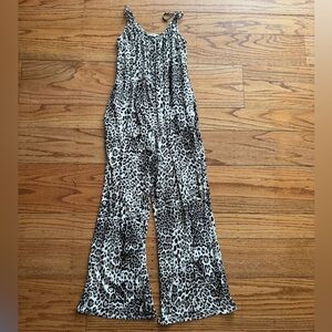 Socialite Black and White Animal Print Jumpsuit